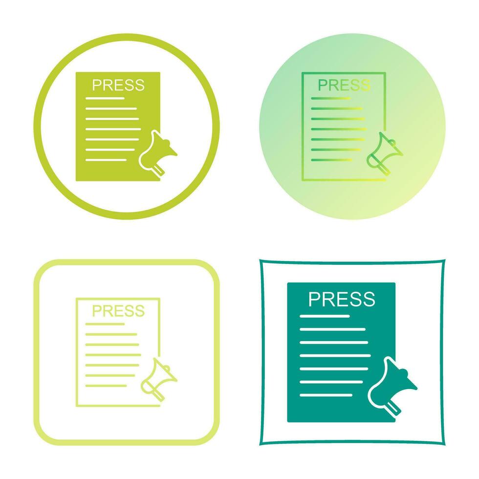 Unique Press Releases Vector Icon