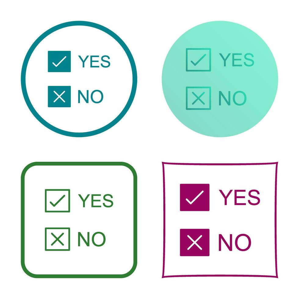 Yes No Option Vector Icon