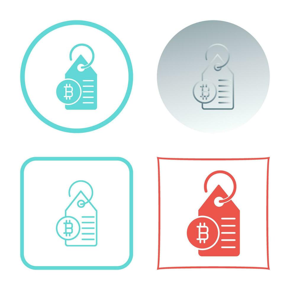 Bitcoin Label Tag Vector Icon