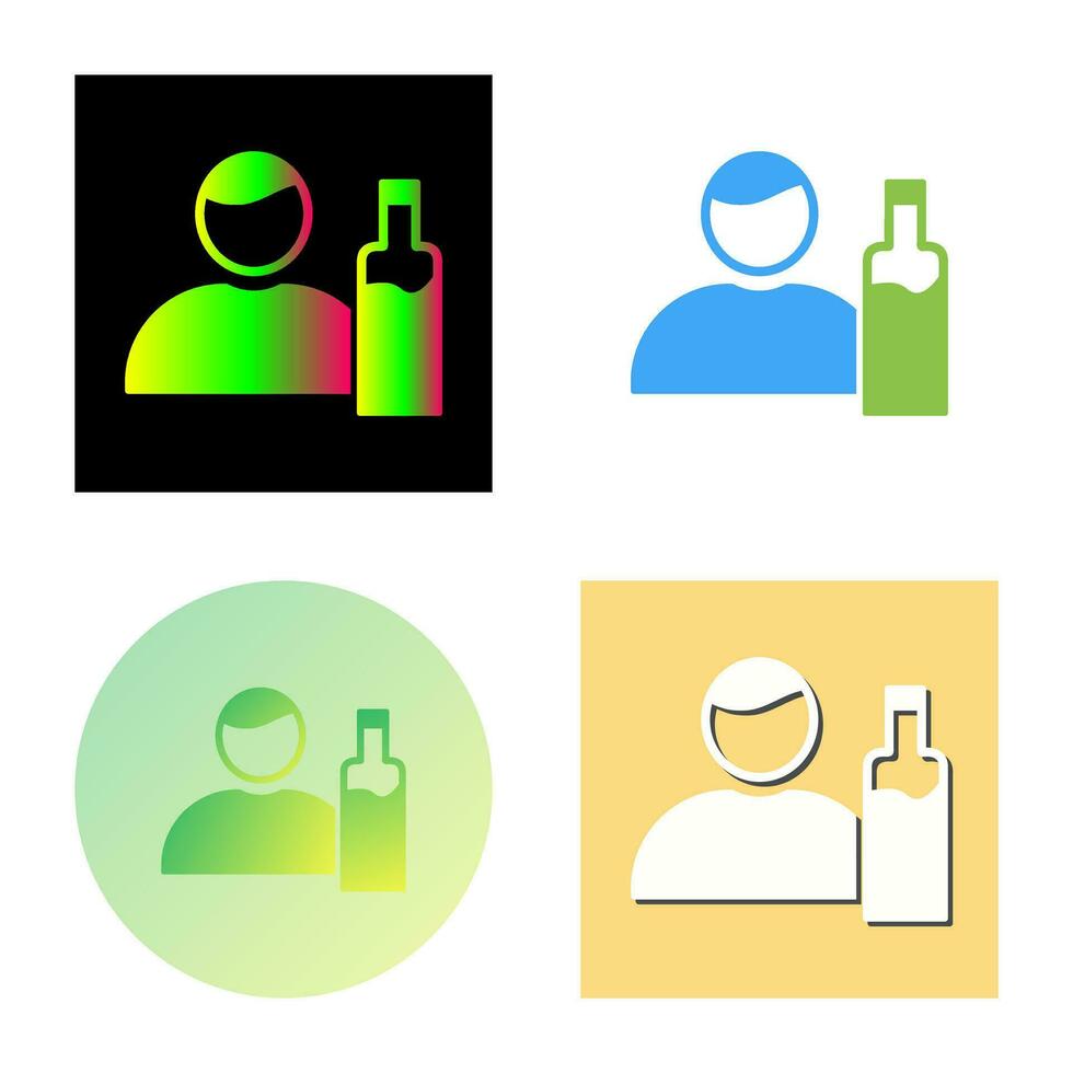 Unique Man And Drink Vector Icon