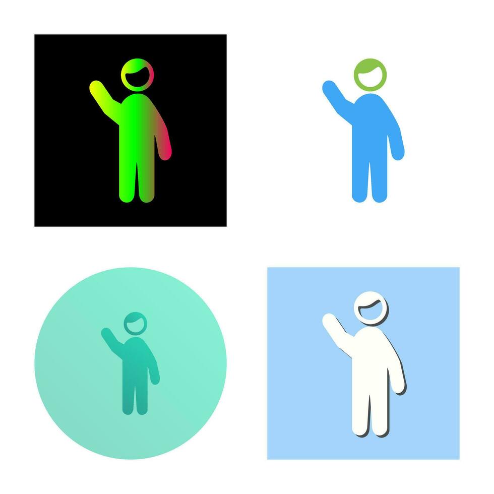 Waving to people Vector Icon