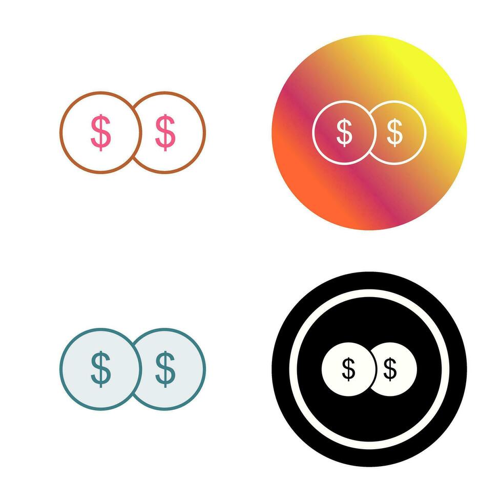 icono de vector de monedas únicas