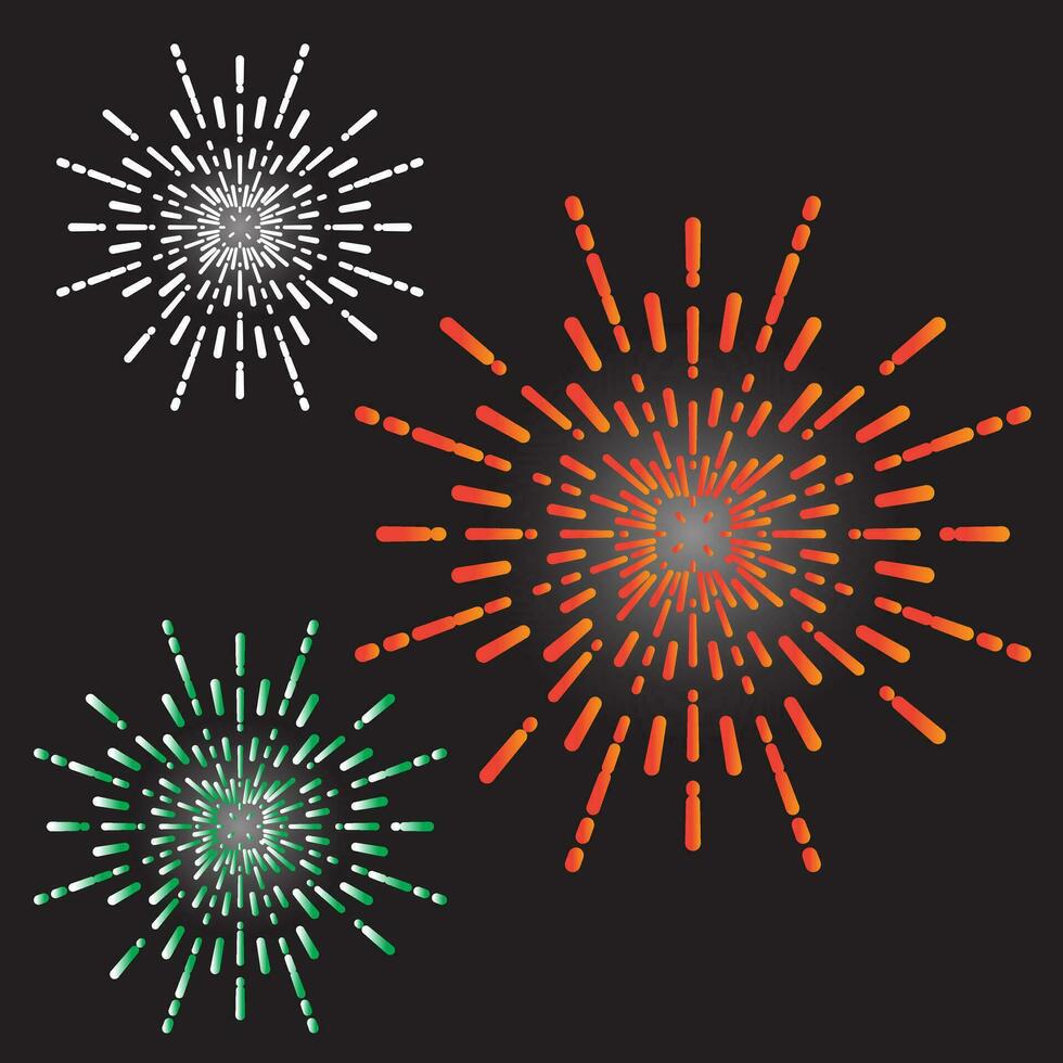 Free vector design cute fireworks set for celebrate many event. fireworks mascot icon set