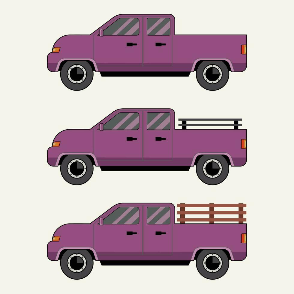 Pickup lorry truck vector art illustration