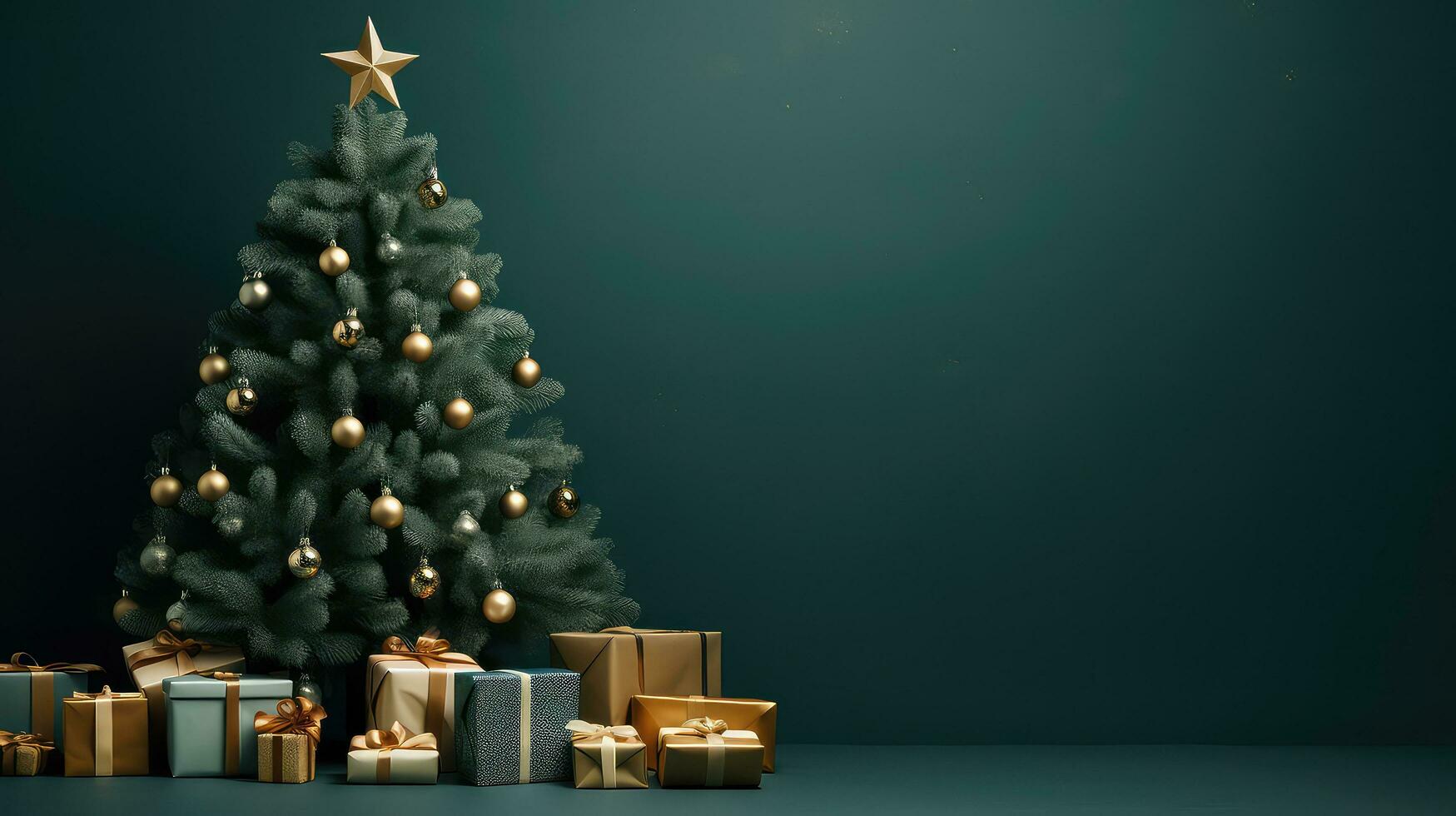 Decorated bright Christmas tree large photo