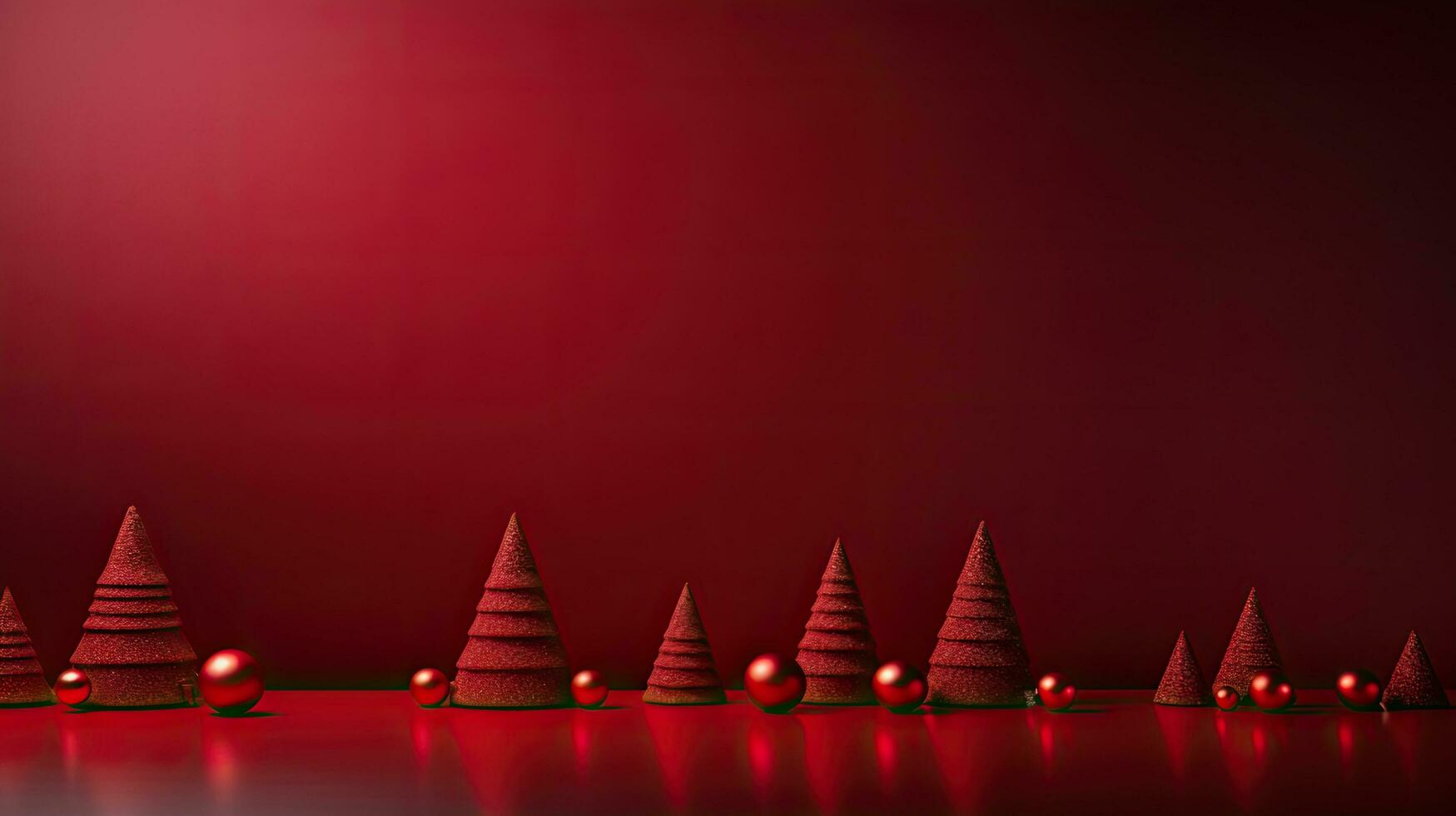 Red Christmas tree on a red background photo
