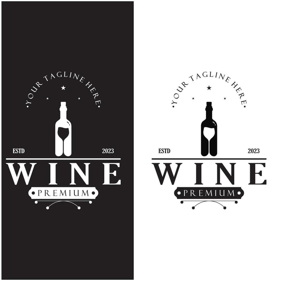 plantilla de diseño de logotipo de vino ilustración vectorial de icono-vector vector