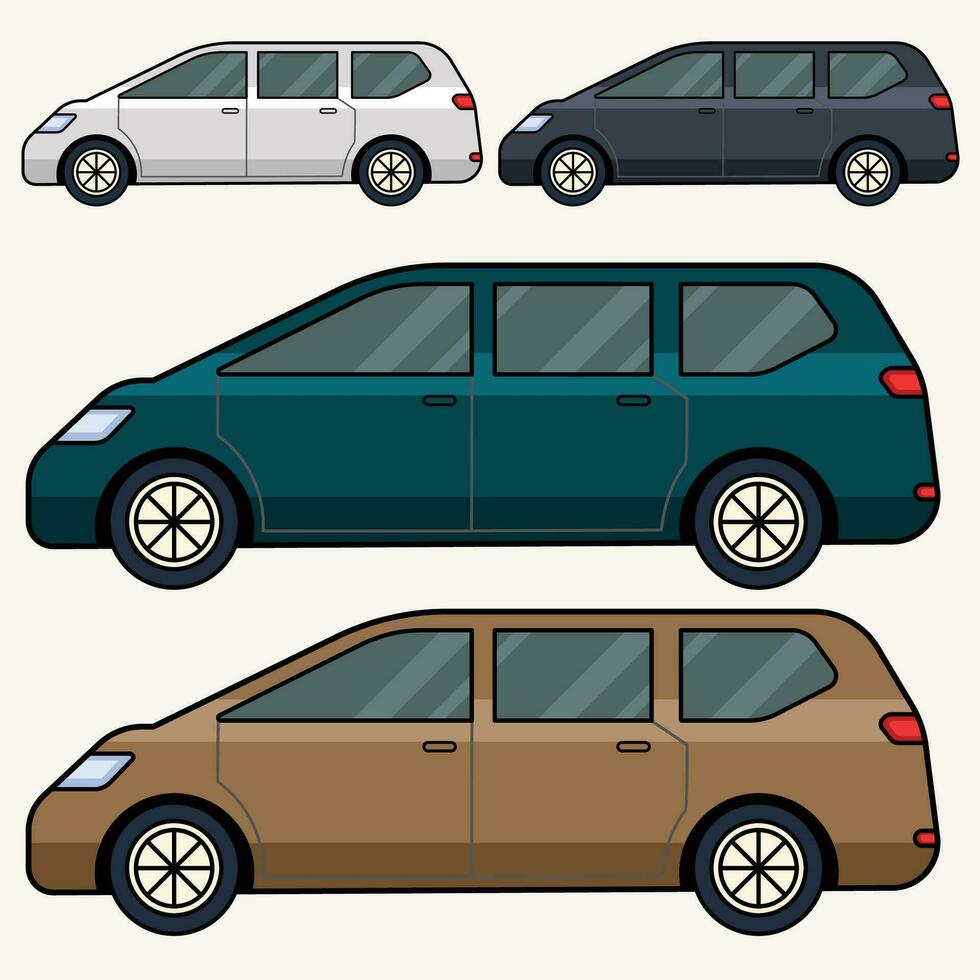 Set of SUV car Art Illustration vector