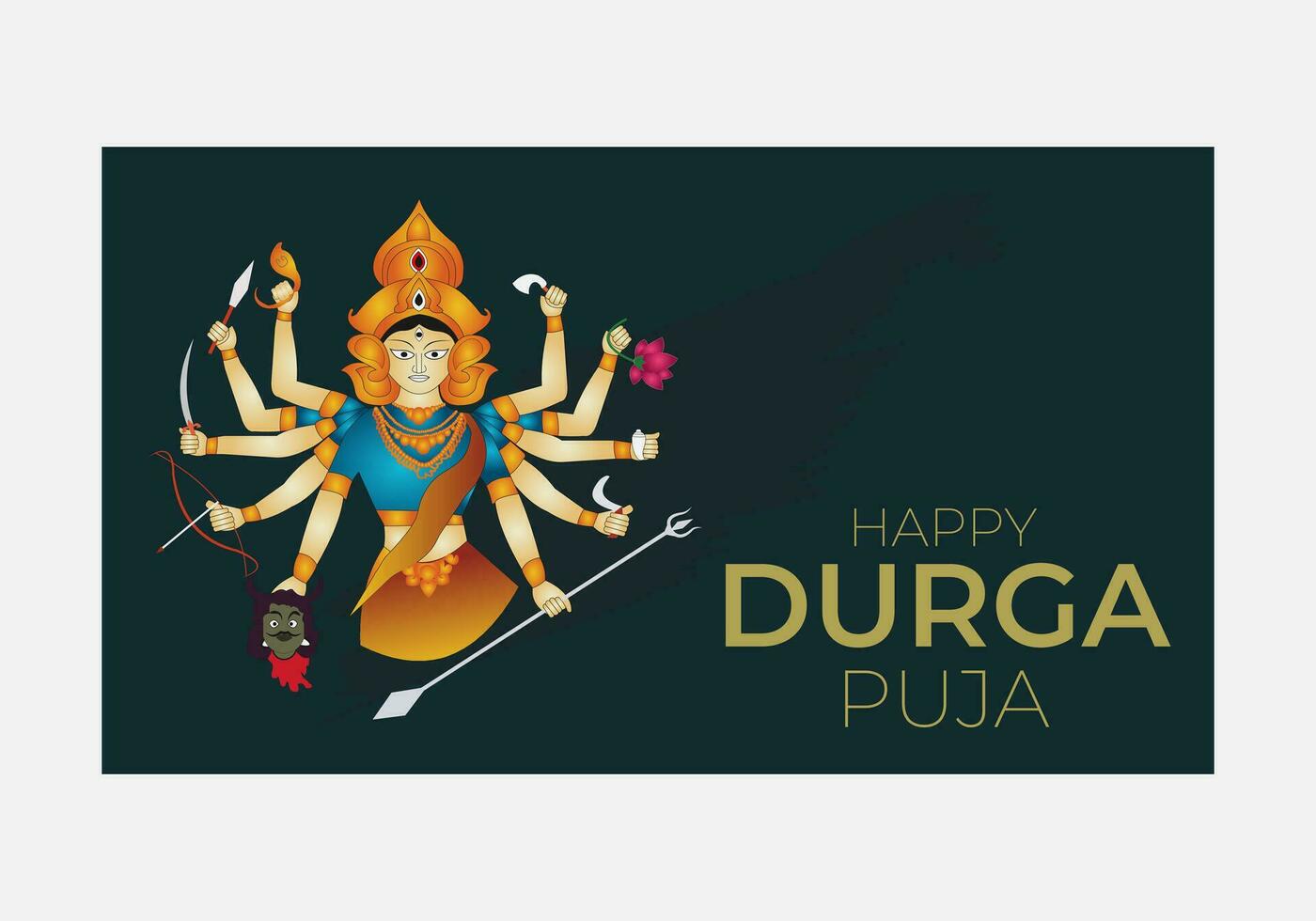 Goddess Durga Face in Happy Durga Puja vector