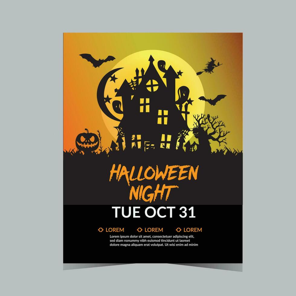 Halloween party Flyer Template Design vector