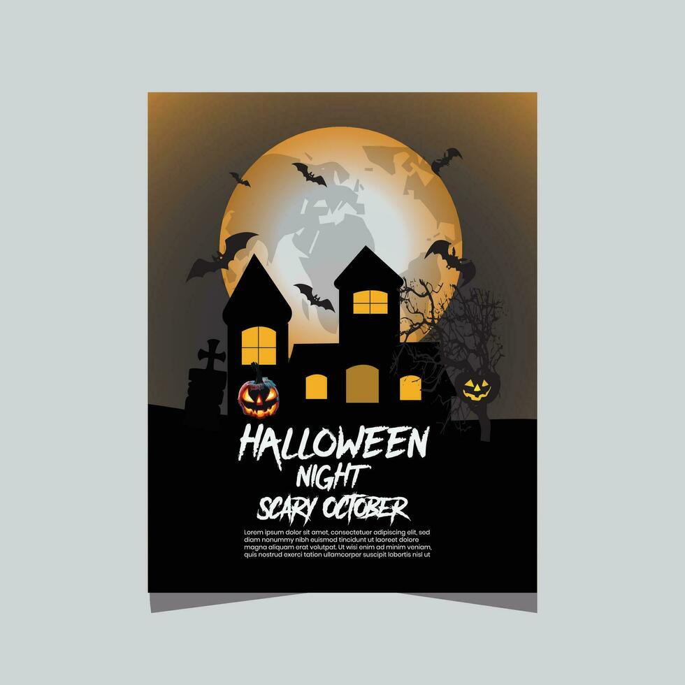 Halloween party Flyer Template Design vector
