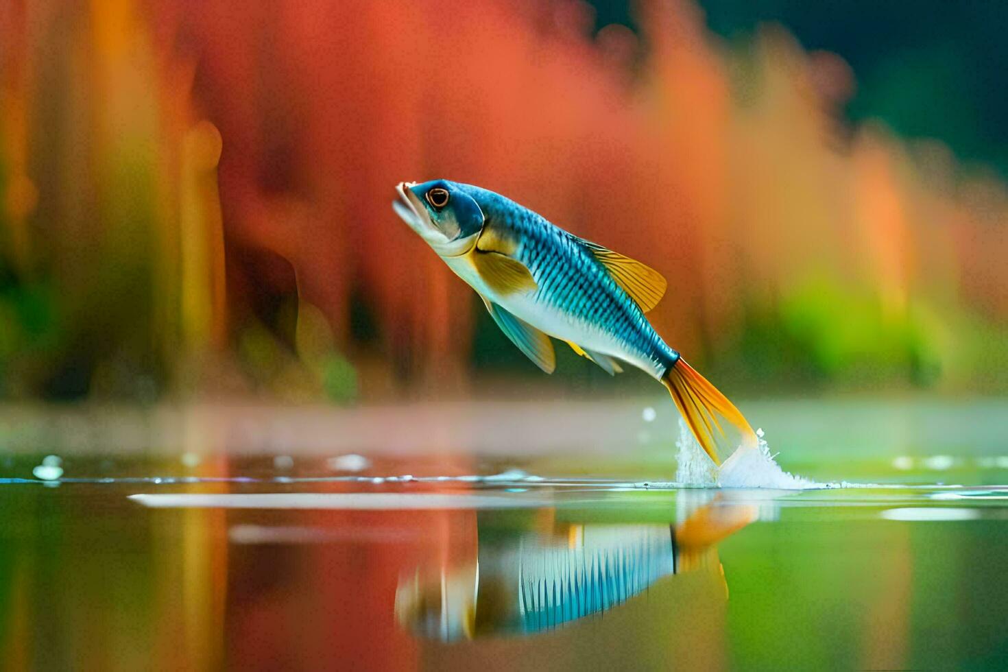 a fish jumping out of the water. AI-Generated photo