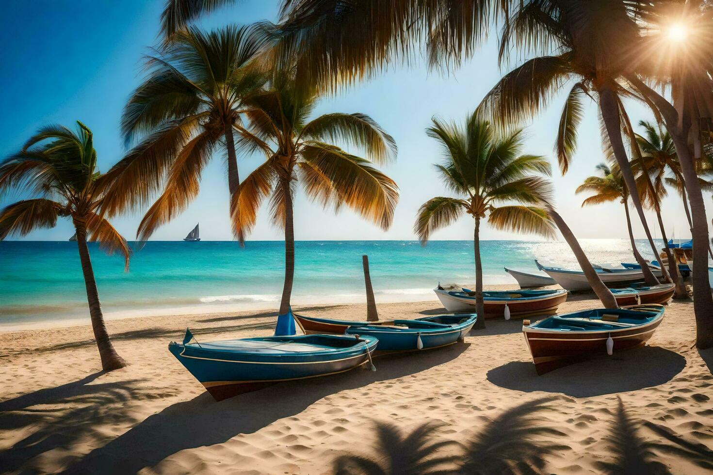 boats on the beach in puerto plata, puerto plata, puerto plata. AI-Generated photo