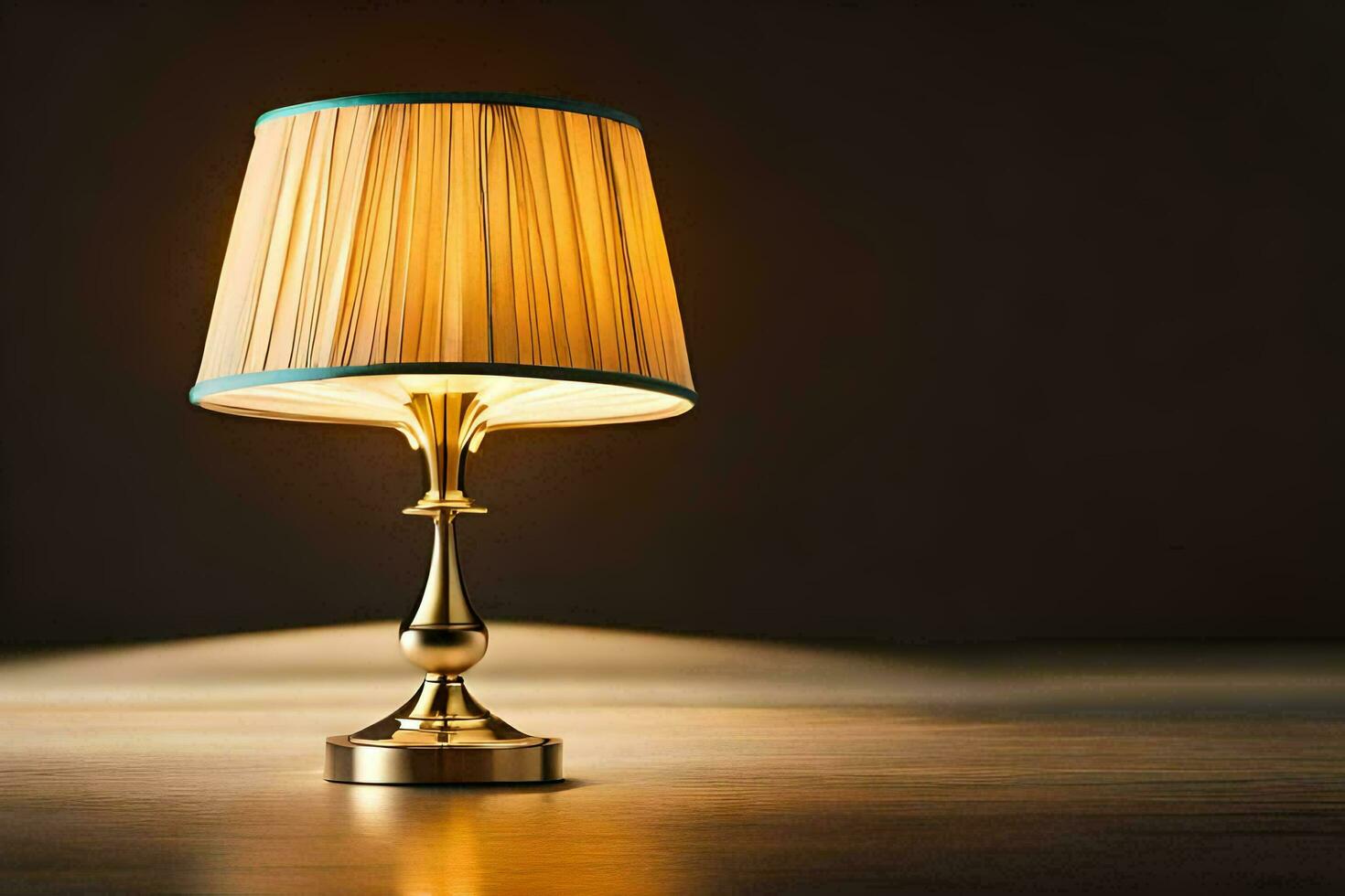 a lamp on a wooden table. AI-Generated photo