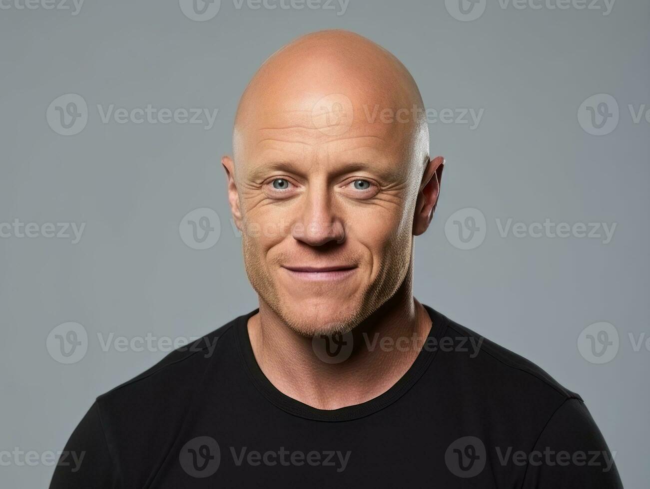Happy european man in casual clothing against a neutral background AI Generative photo
