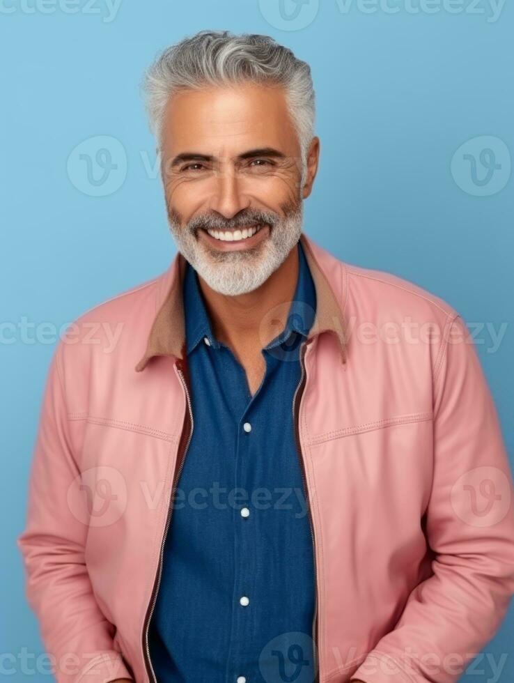 Happy european man in casual clothing against a neutral background AI Generative photo
