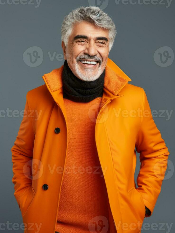 Happy european man in casual clothing against a neutral background AI Generative photo