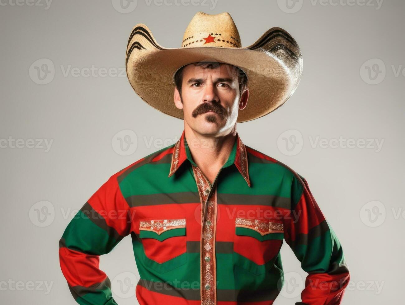 Smiling young man of Mexican descent against neutral background AI Generative photo