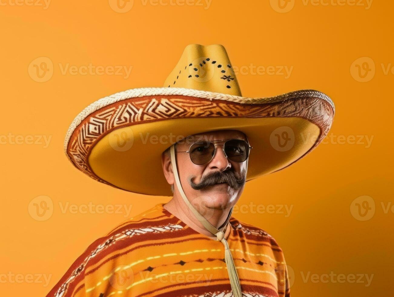 Smiling young man of Mexican descent against neutral background AI Generative photo