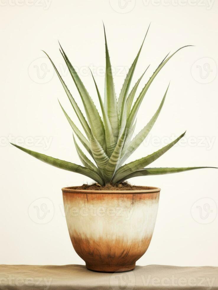 Plant in a pot on white background AI Generative photo