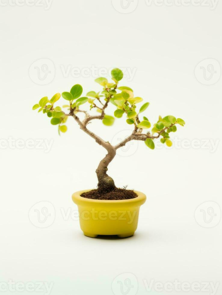 Plant in a pot on white background AI Generative photo