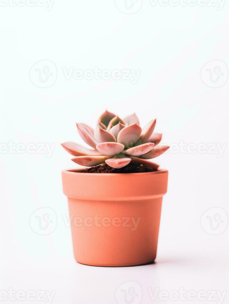 Plant in a pot on white background AI Generative photo