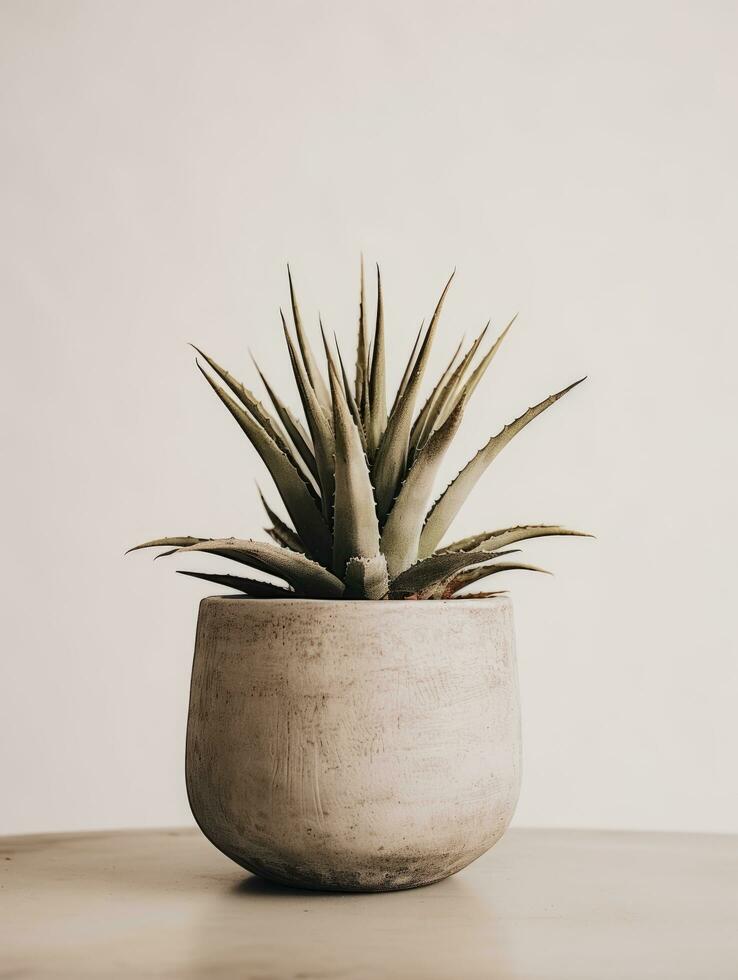 Plant in a pot on white background AI Generative photo