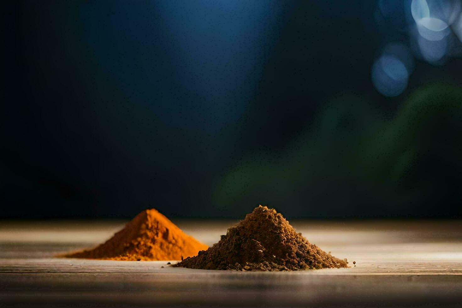 two different types of spices on a table. AI-Generated photo