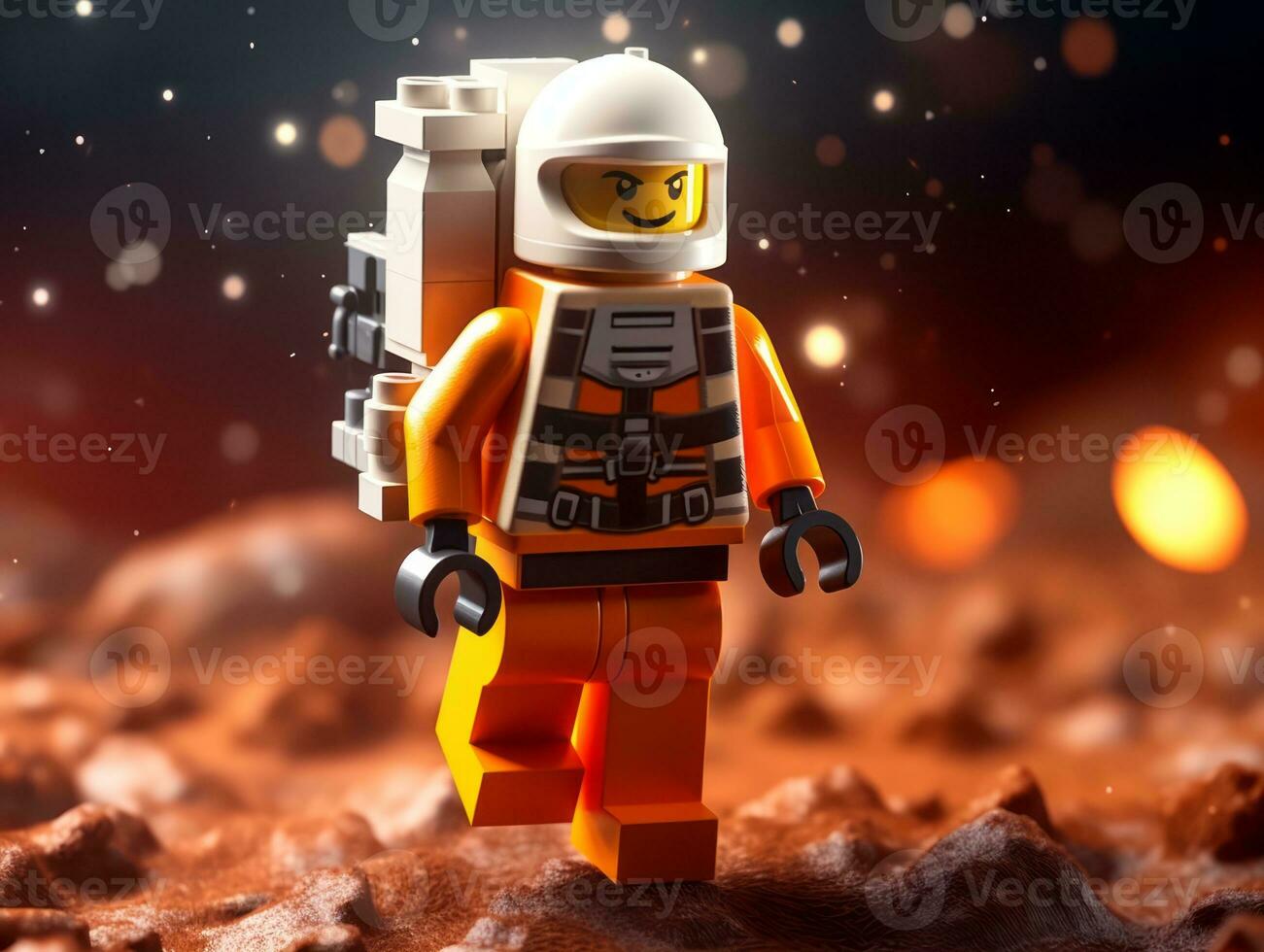 Lego personaje explorador un épico Lego mundo ai generativo foto