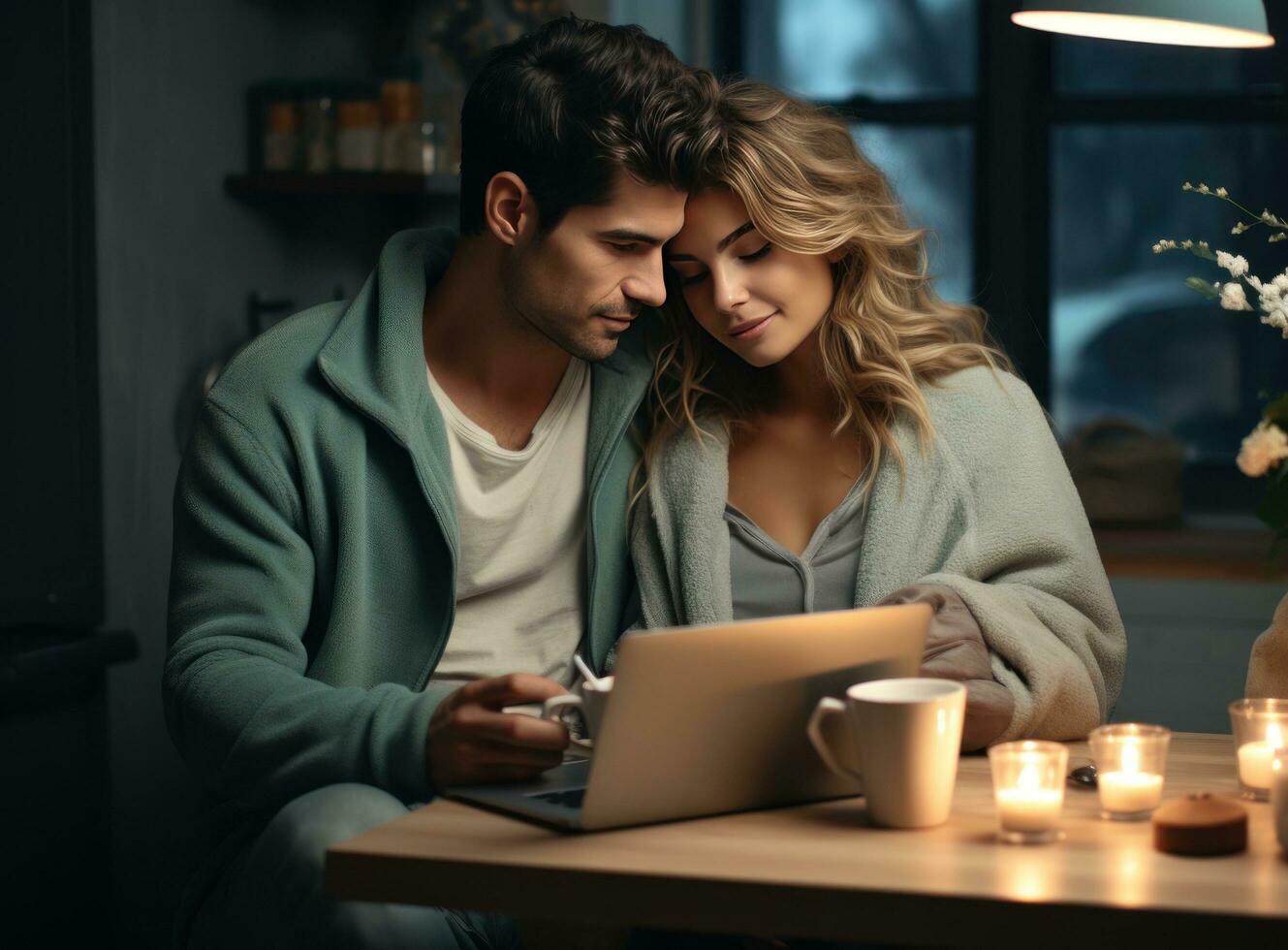 a beautiful woman holding coffee photo