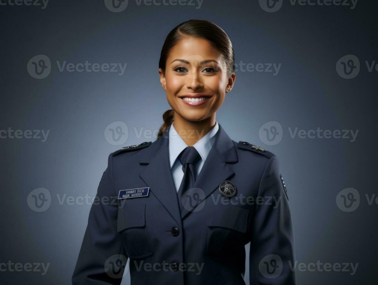 Smiling young woman of Asian descent dressed in elegant dress AI Generative photo