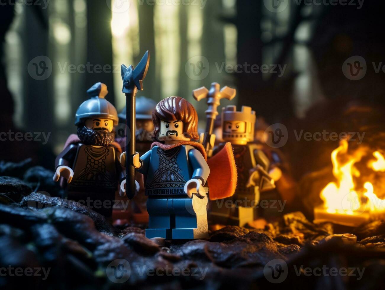 The epic quest of LEGO adventurers AI Generative photo