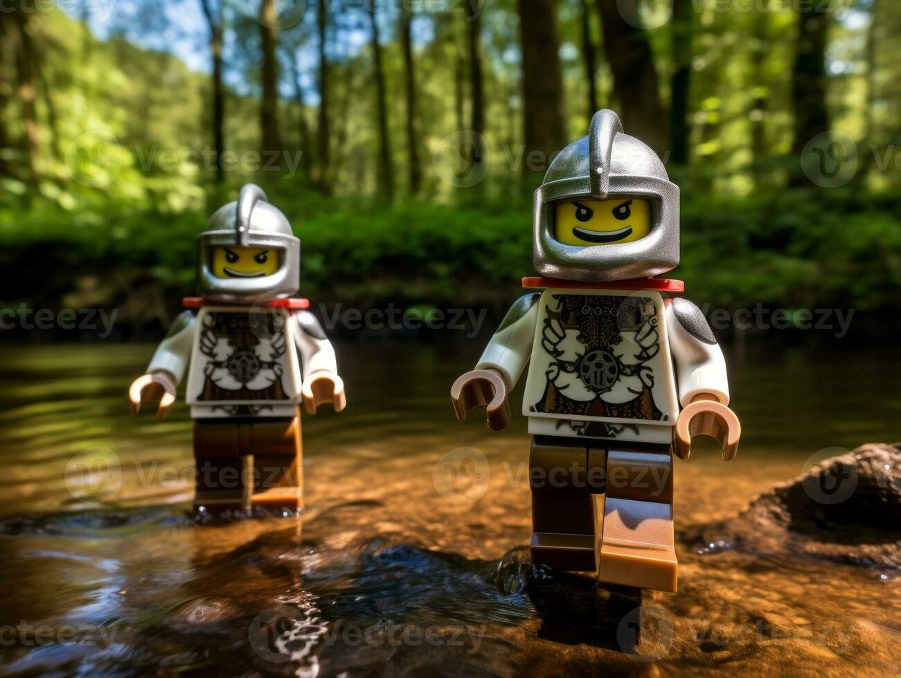 The epic quest of LEGO adventurers AI Generative photo