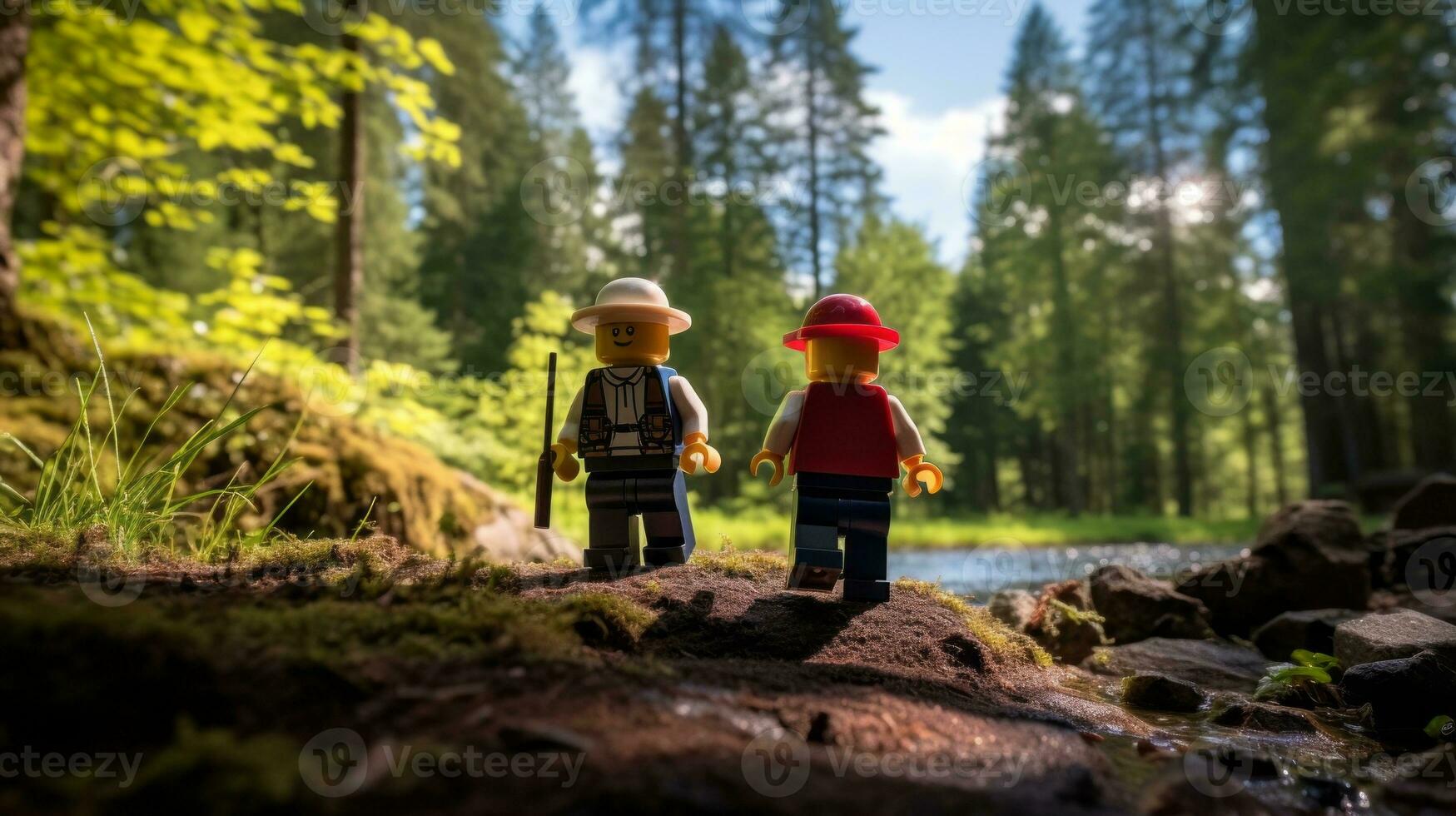 The epic quest of LEGO adventurers AI Generative photo