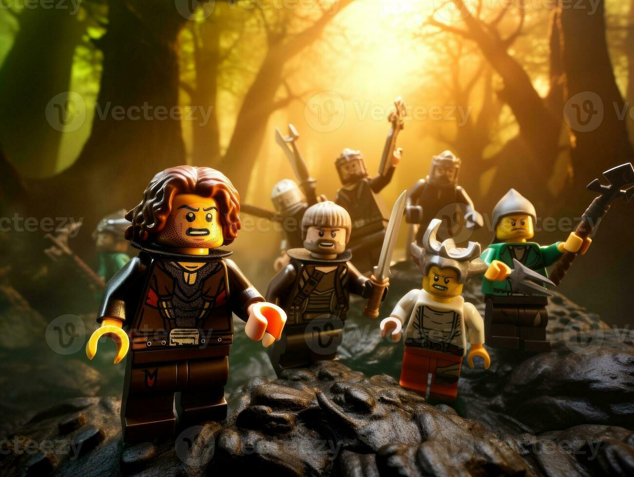 The epic quest of LEGO adventurers AI Generative photo