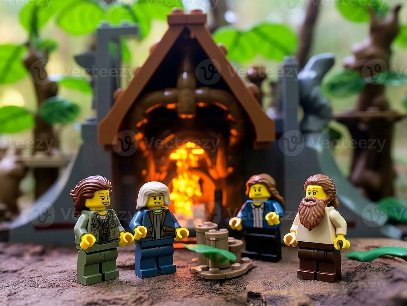 The epic quest of LEGO adventurers AI Generative photo