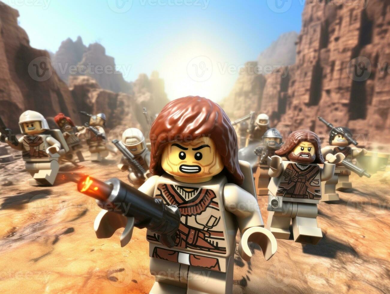 el épico búsqueda de Lego aventureros ai generativo foto