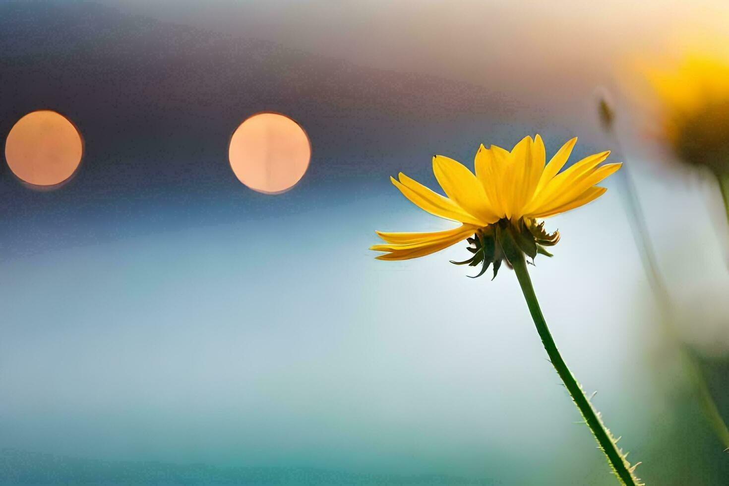 yellow flower in the sun. AI-Generated photo