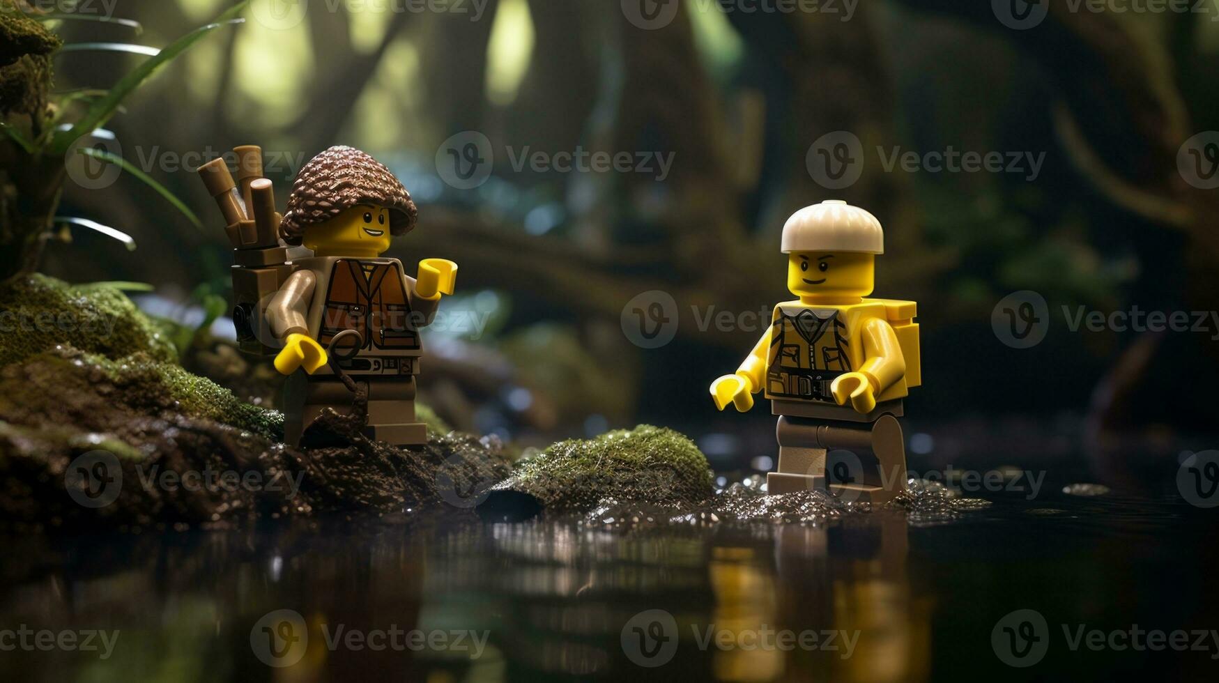 The epic quest of LEGO adventurers AI Generative photo