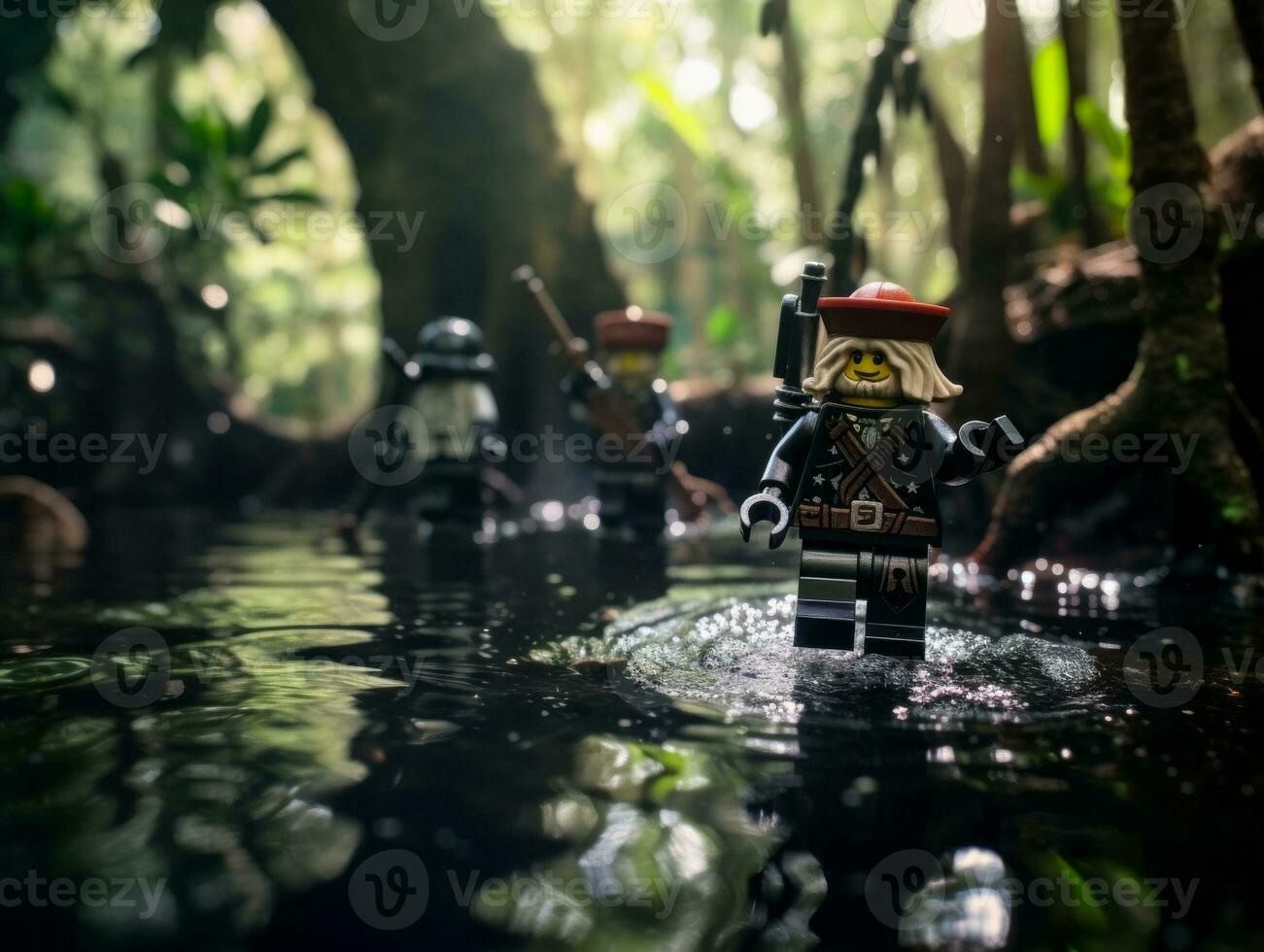 The epic quest of LEGO adventurers AI Generative photo