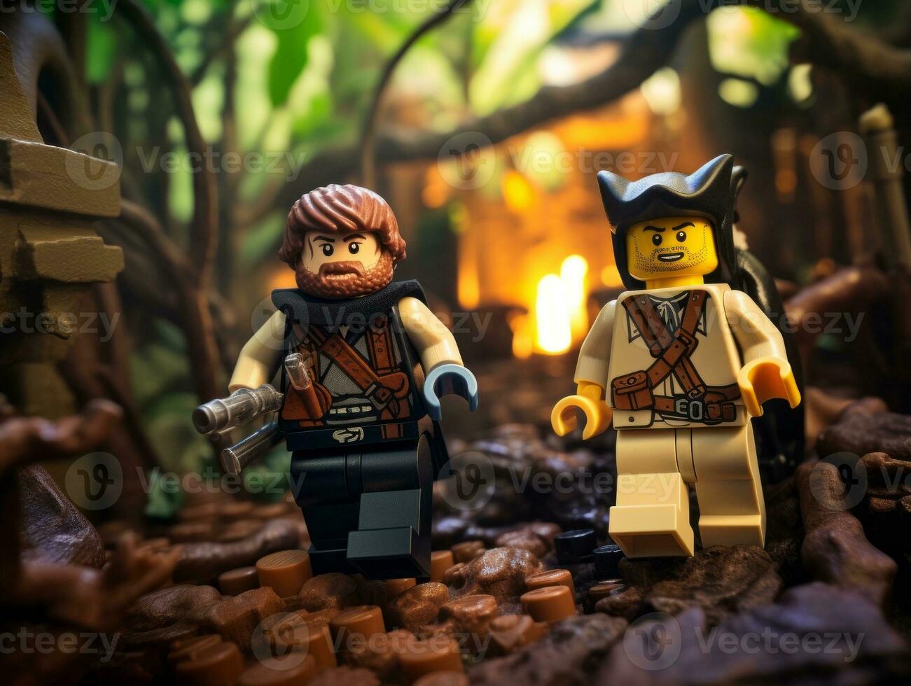 The epic quest of LEGO adventurers AI Generative photo