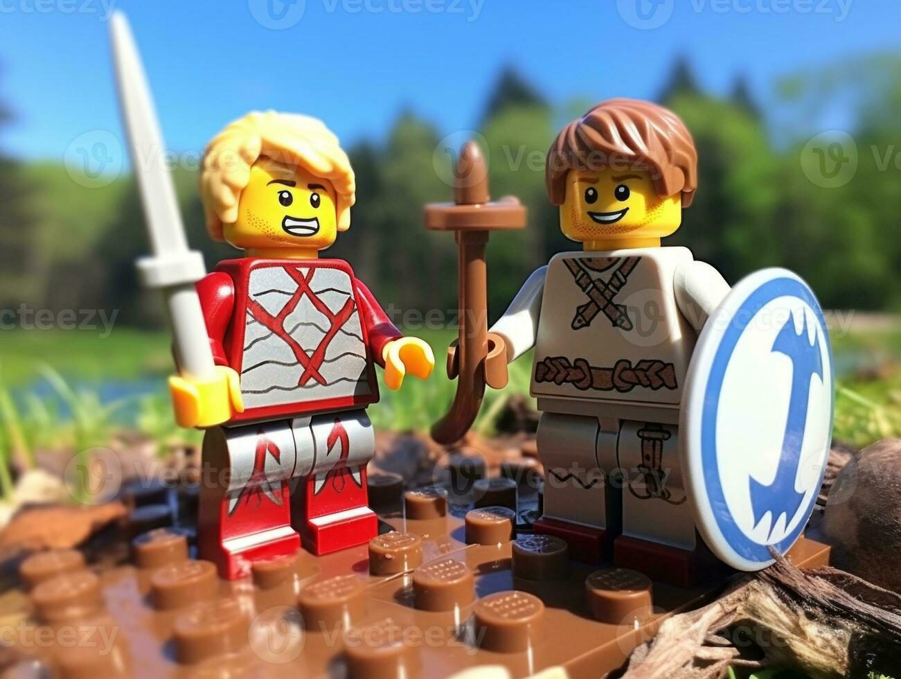 The epic quest of LEGO adventurers AI Generative photo