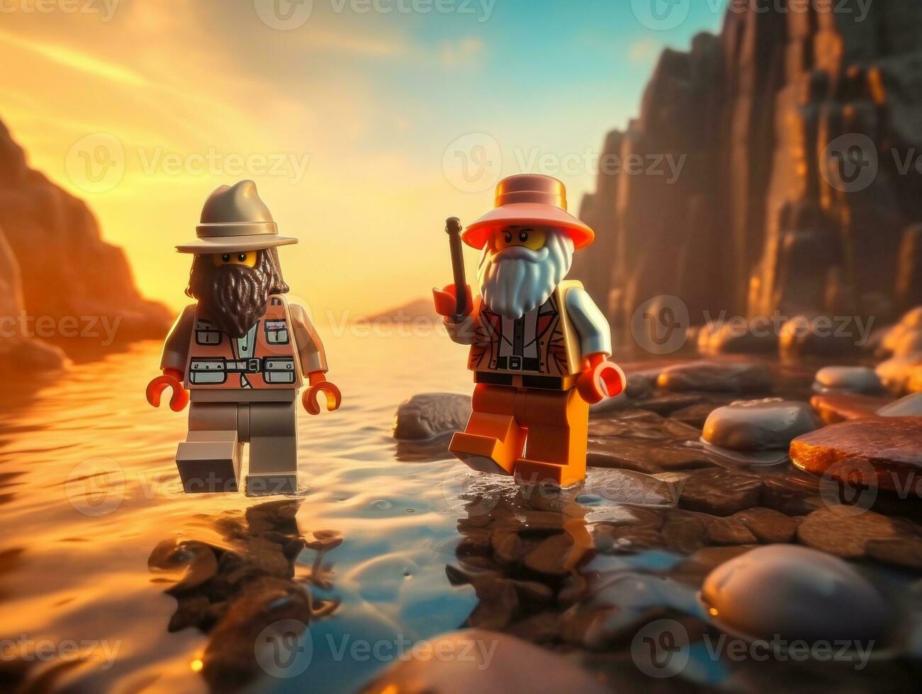 The epic quest of LEGO adventurers AI Generative photo