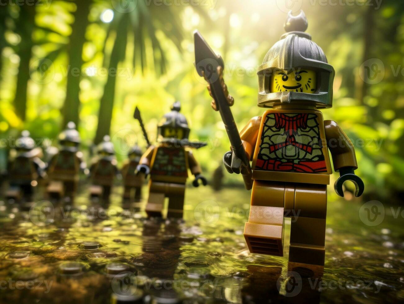 The epic quest of LEGO adventurers AI Generative photo