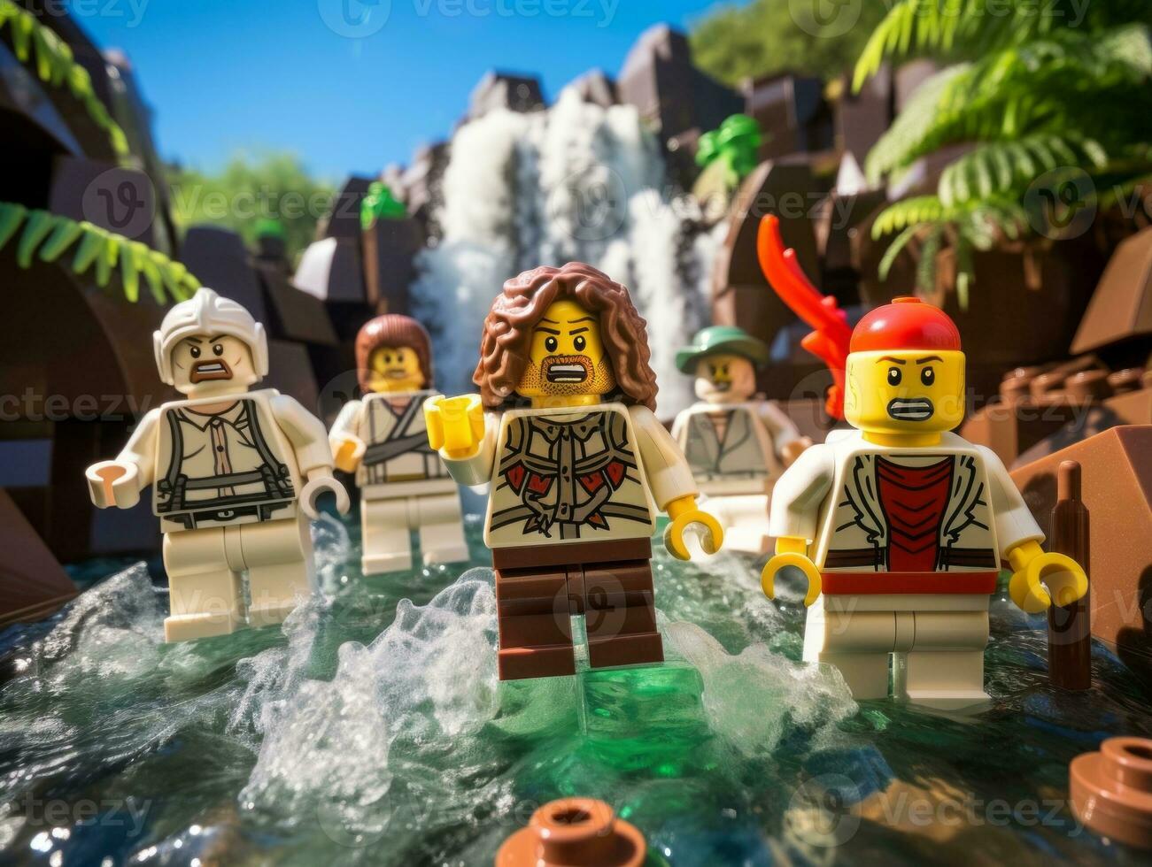 The epic quest of LEGO adventurers AI Generative photo