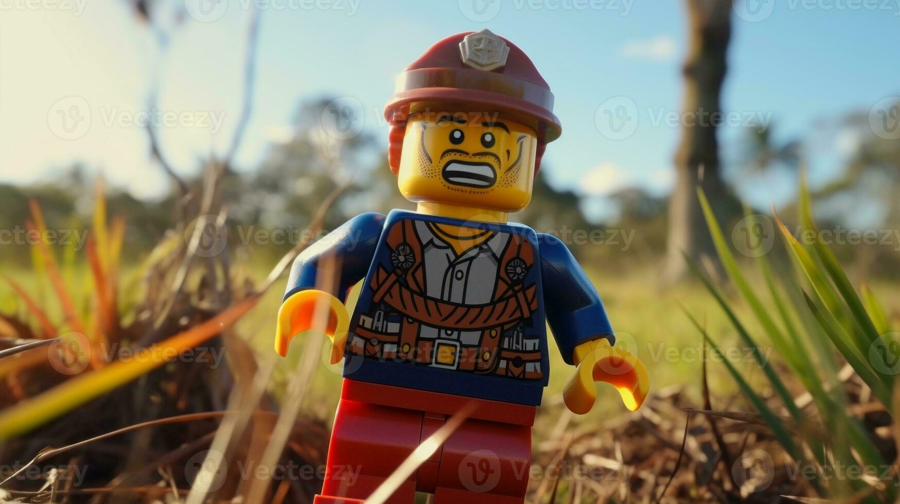 el épico búsqueda de Lego aventureros ai generativo foto