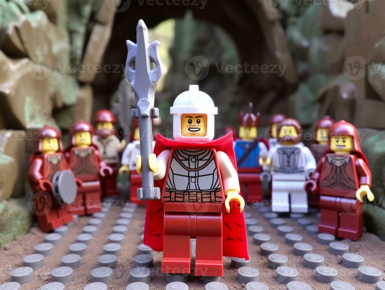 The epic quest of LEGO adventurers AI Generative photo