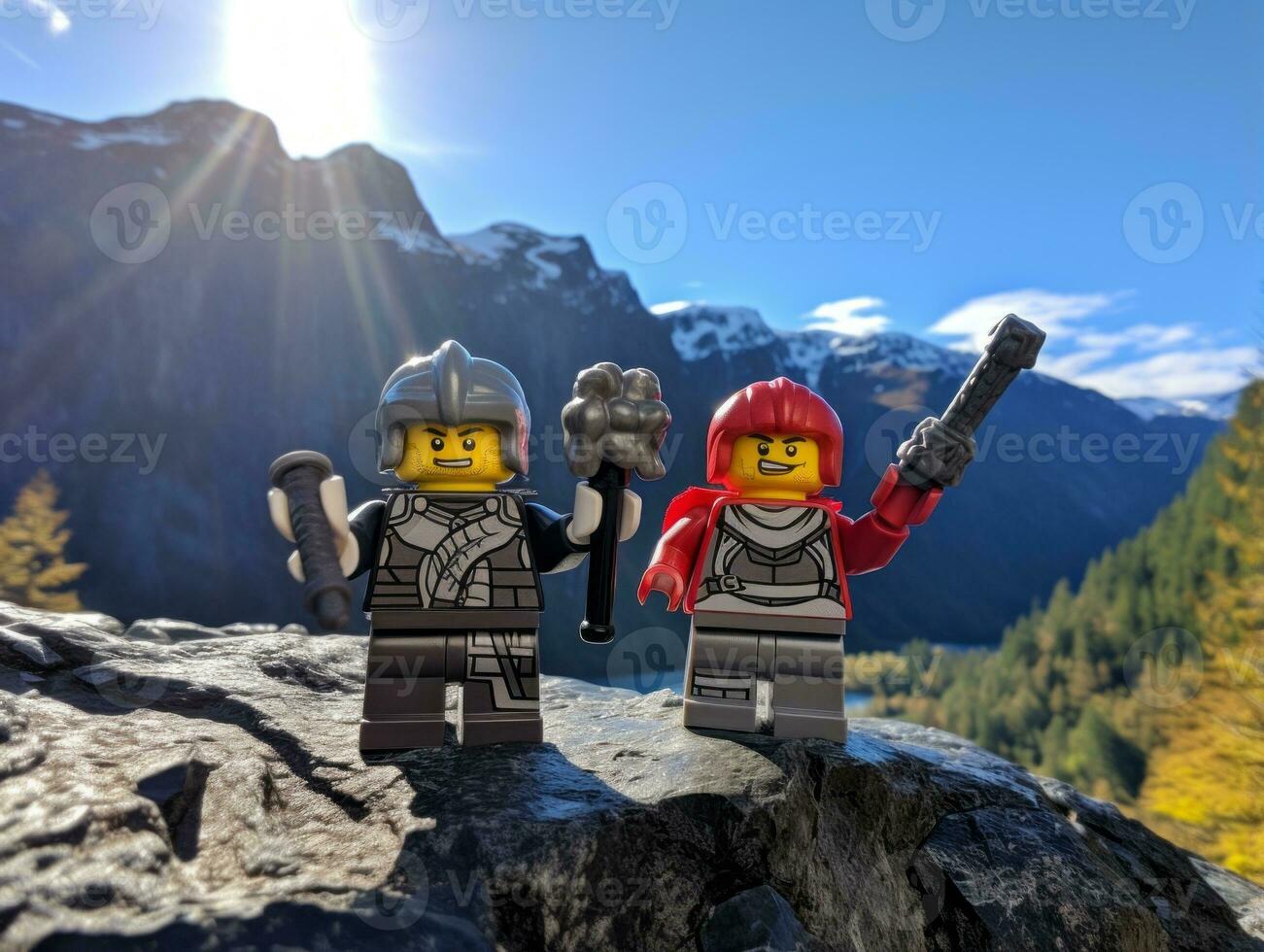 The epic quest of LEGO adventurers AI Generative photo