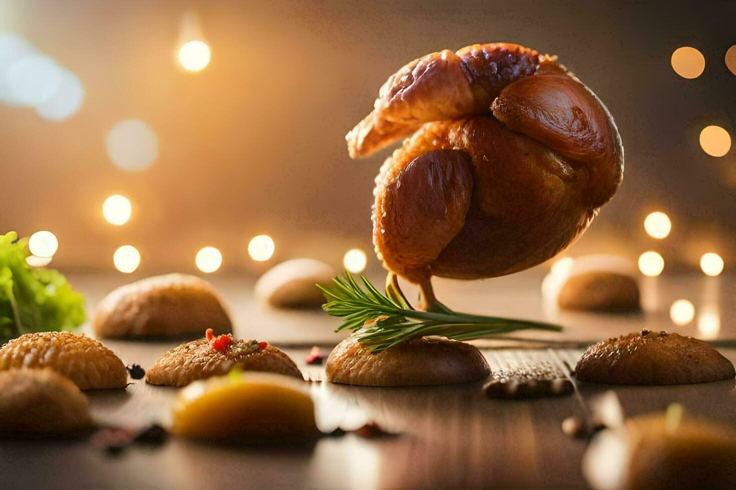 a piece of meat is being lifted off of a plate. AI-Generated photo