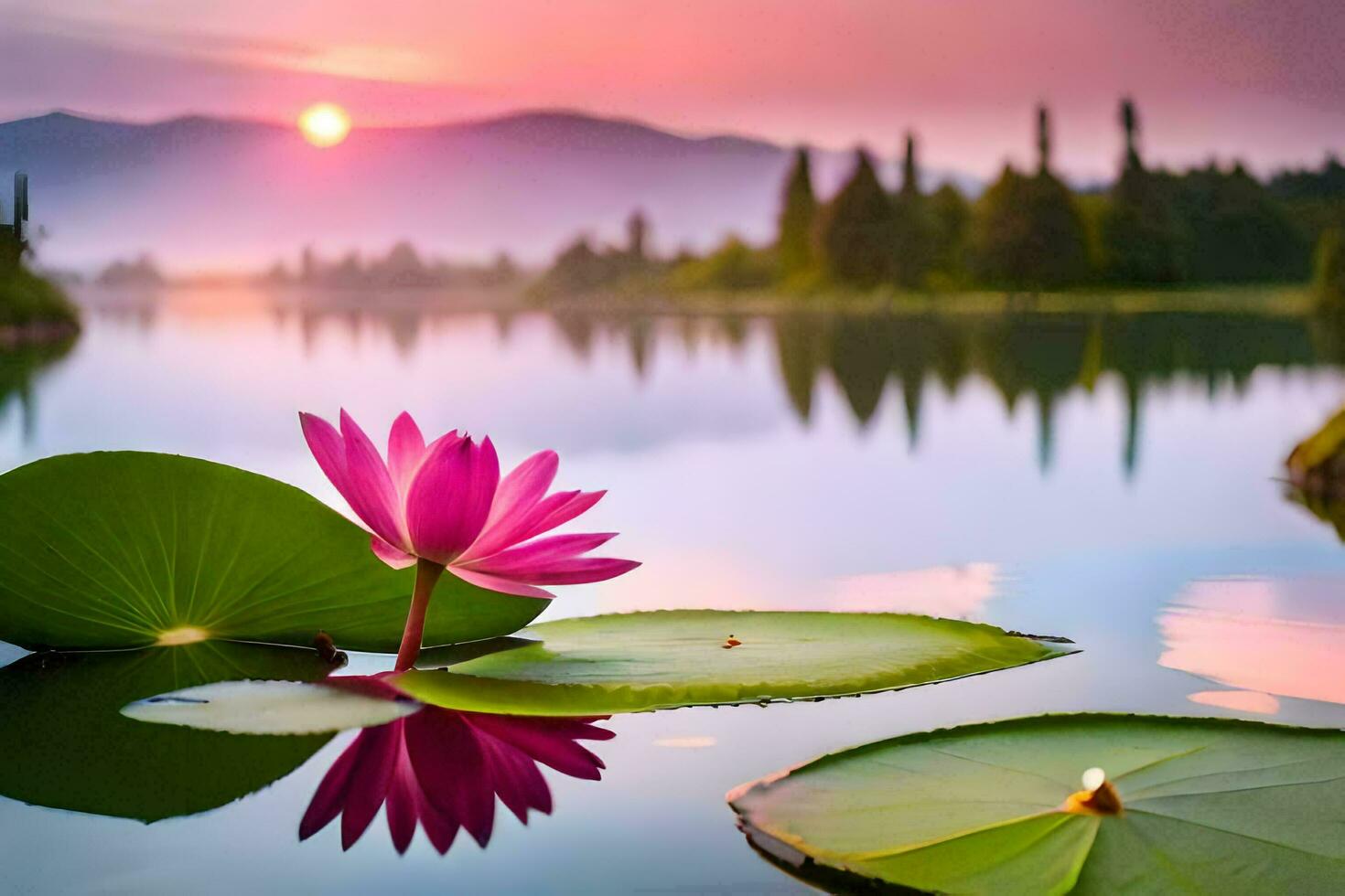the lotus flower is a symbol of peace and harmony. AIGenerated
